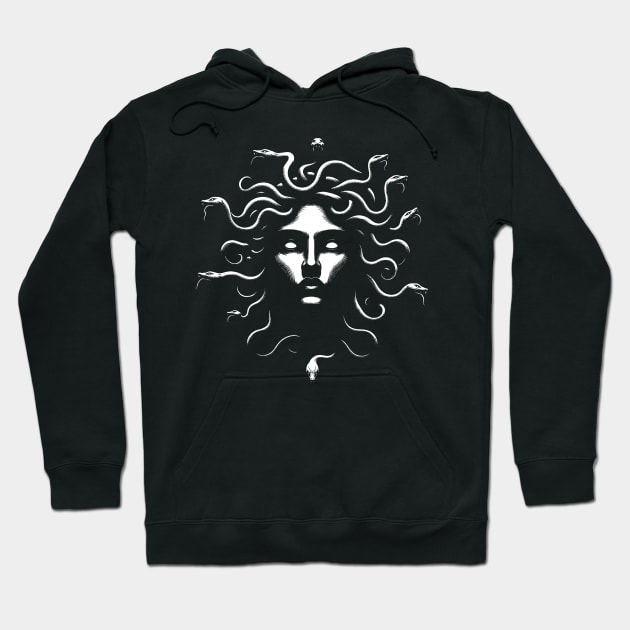 Goth and Creepy Mythical Medusa Hoodie by MetalByte